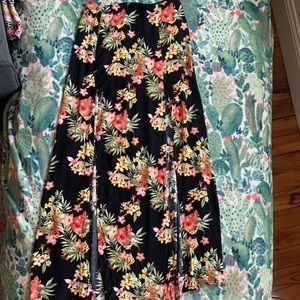 Tropical maxi skirt with slits